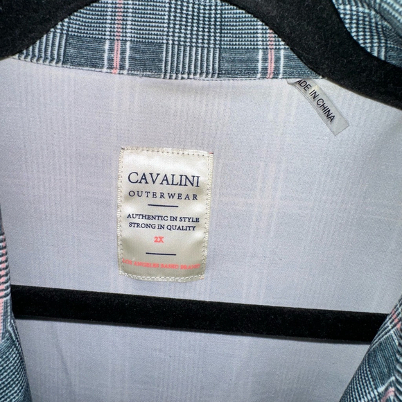 Women's Cavalini Outerwear Suit Blazer Size 2X Gray Pink Paid Jacket Plus Size - Picture 2 of 8